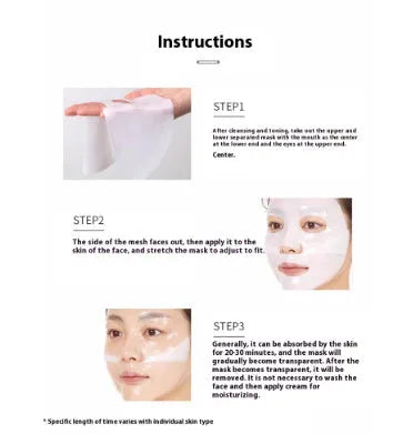 Collagen lotion mask box with water-sensitive facial sheet masks for ladies, suitable for neutral oily dry mixed skin 30ml each
