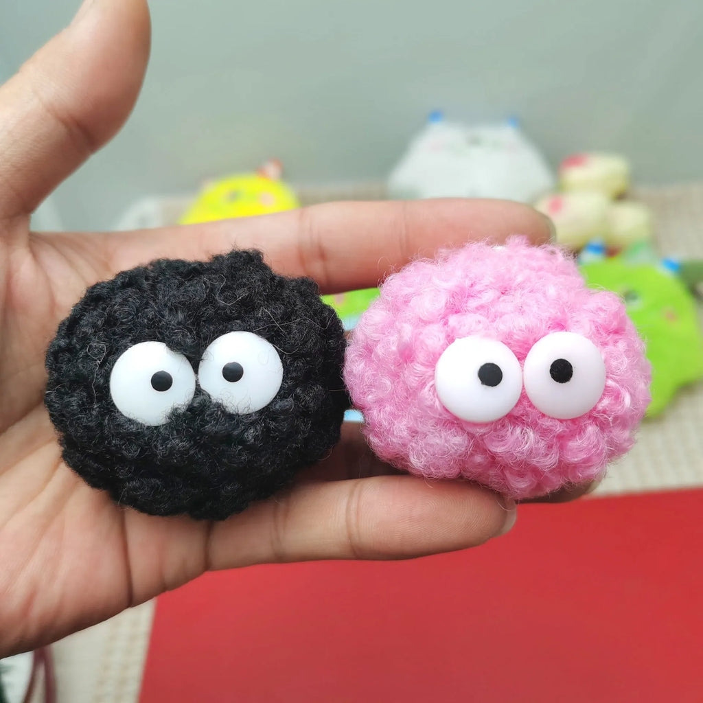 Doll bouquet DIY bounce ball accessory in artificial plush with ribbon eyes