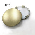65mm diameter ABS plastic car hub centre cover in antique copper finish with aluminium label.