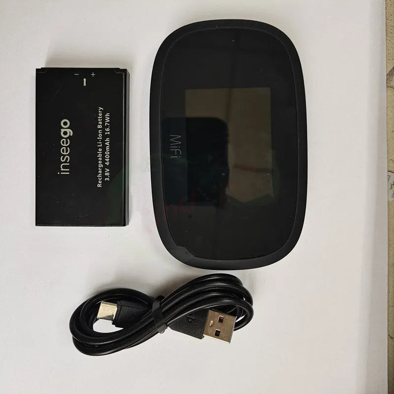 Black Mifi8000 portable 4G wireless router with compact design for mobile internet access.