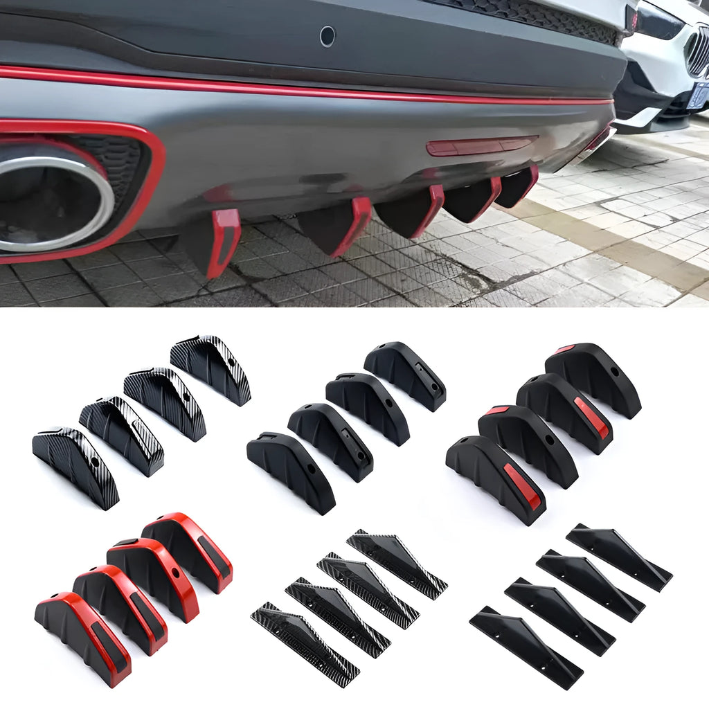 Black carbon fibre ABS triangle rear spoiler for General Motors vehicles with mounting hardware