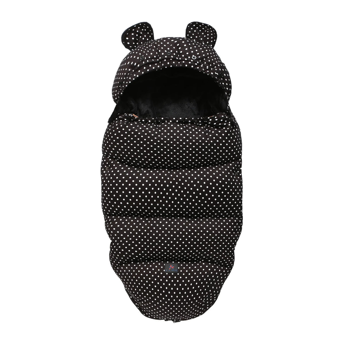 Baby stroller sleeping bag in silkworm cocoon style, shown in a colour option, measuring 100 by 48 centimetres.