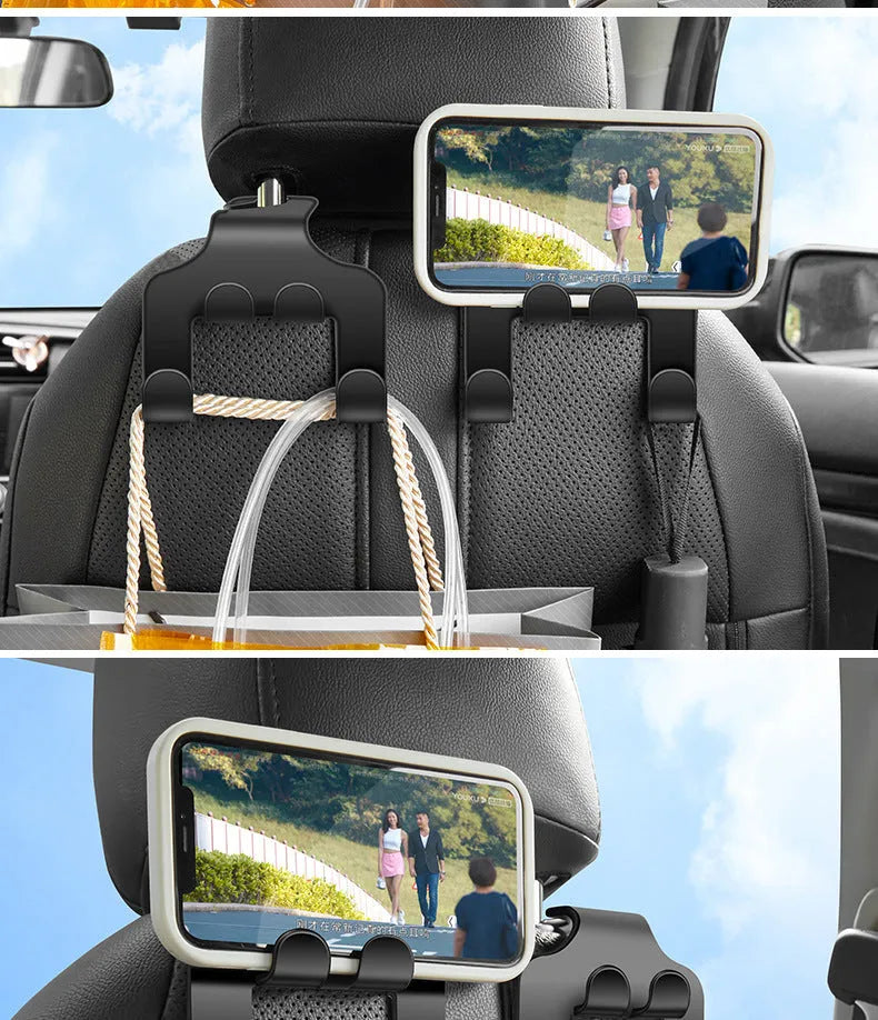 Car multifunction mobile phone holder hook made from ABS material, set of two pieces