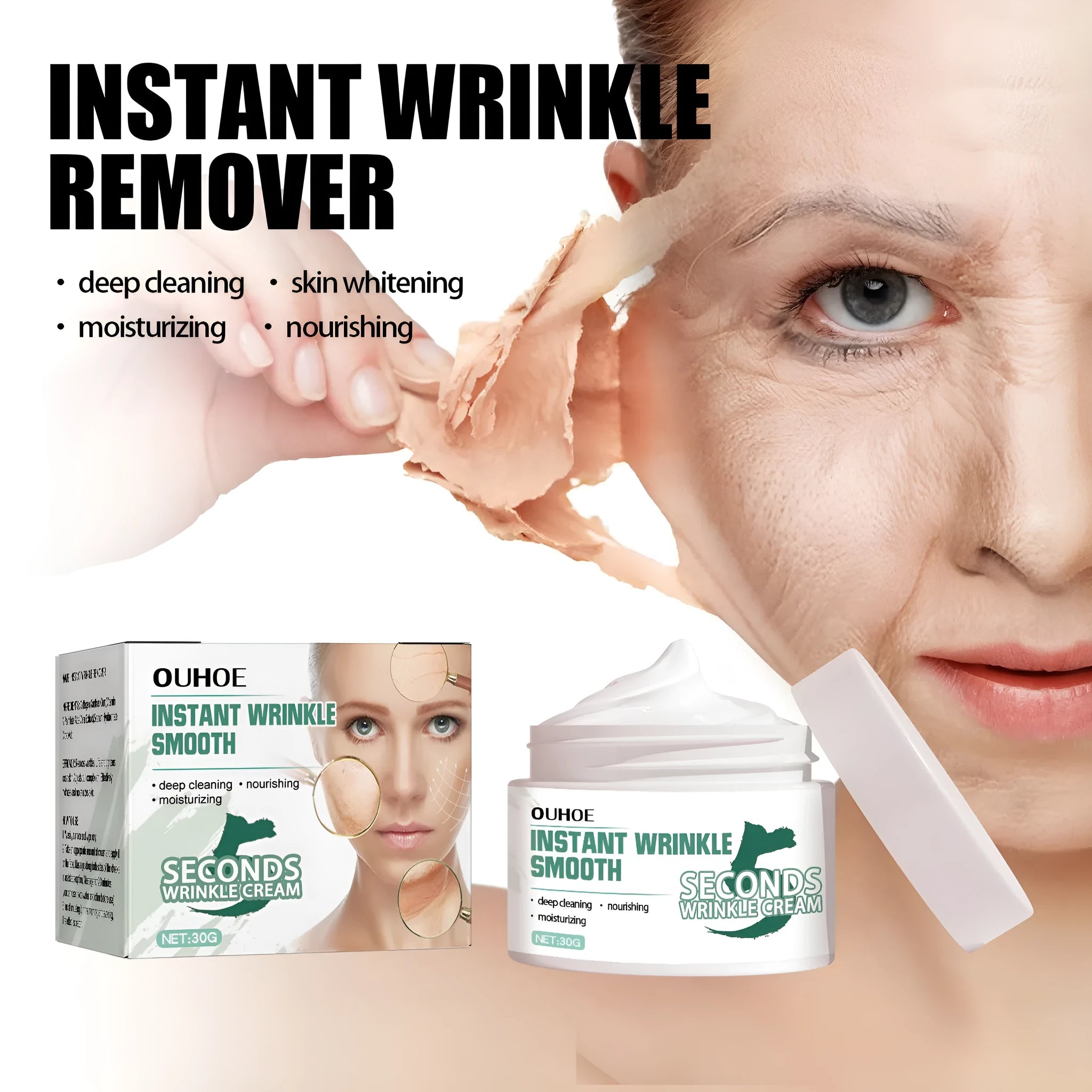 30g anti-aging anti-wrinkle hydrating face cream container for facial skincare