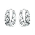Sterling silver retro hollow butterfly zircon earrings with 14mm height