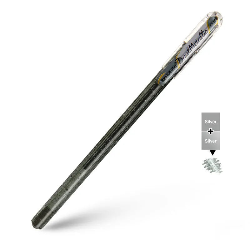 Flash K110 1.0mm gel pen with pearlescent glitter ink in eight colour options.
