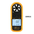 Biaozhi GM816 orange digital handheld anemometer showing wind speed display