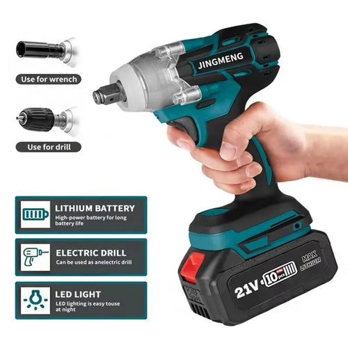 21V brushless electric impact wrench with lithium battery and 12.4mm chuck