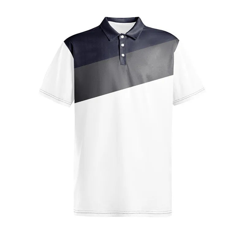 Men's short sleeve casual top with 3D digital printing pattern in loose fit design