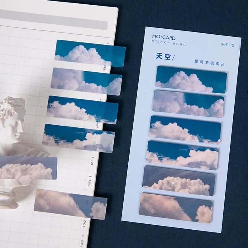 90 laminated PET plastic note cards in six nature colours for astronomy observations