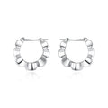 Sterling silver geometric round earrings with retro simple elegant style and electroplated finish
