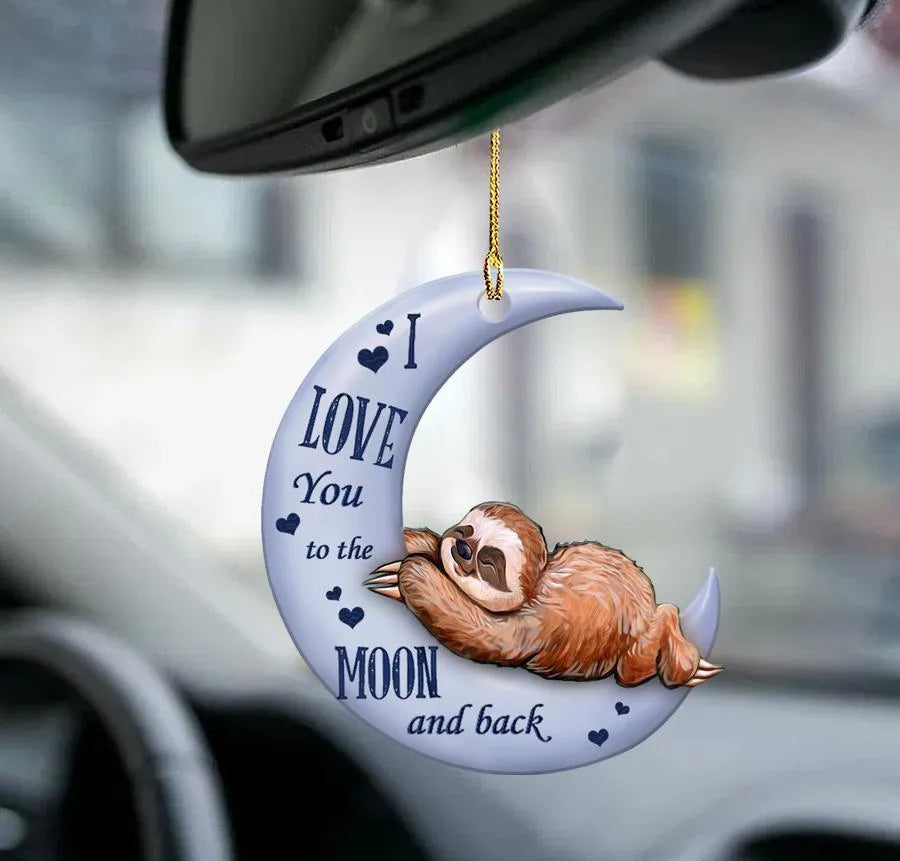 Sleeping dog angel acrylic car pendant, 10cm x 7cm, hanging on a car rear-view mirror