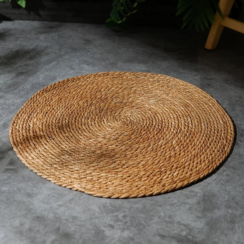 Natural papyrus round rattan cat scratching pad in brown colour, L size 60×60cm