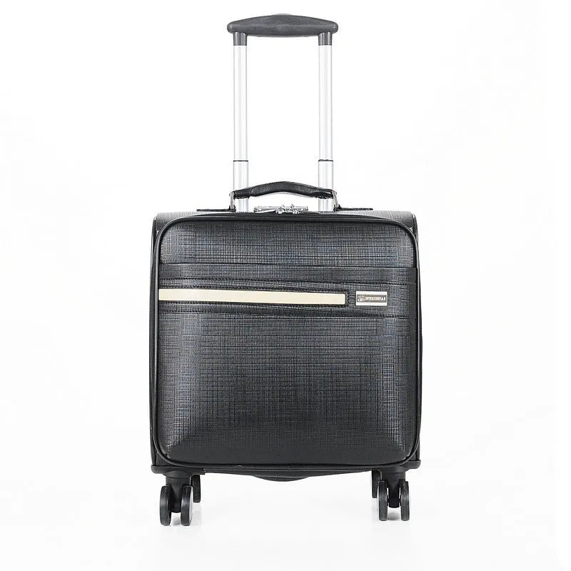 Black PU leather business case with wheels and combination lock