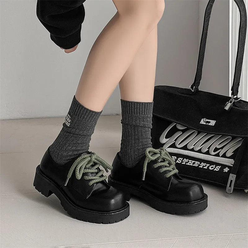 Big Head Derby platform casual shoes with microfiber upper and rubber sole for height increase