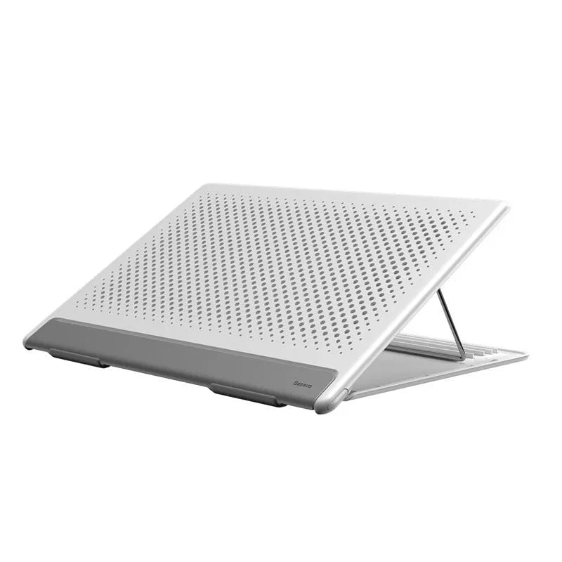 Portable alloy notebook stand for laptops under 16 inches, slim 0.8mm design in black colour