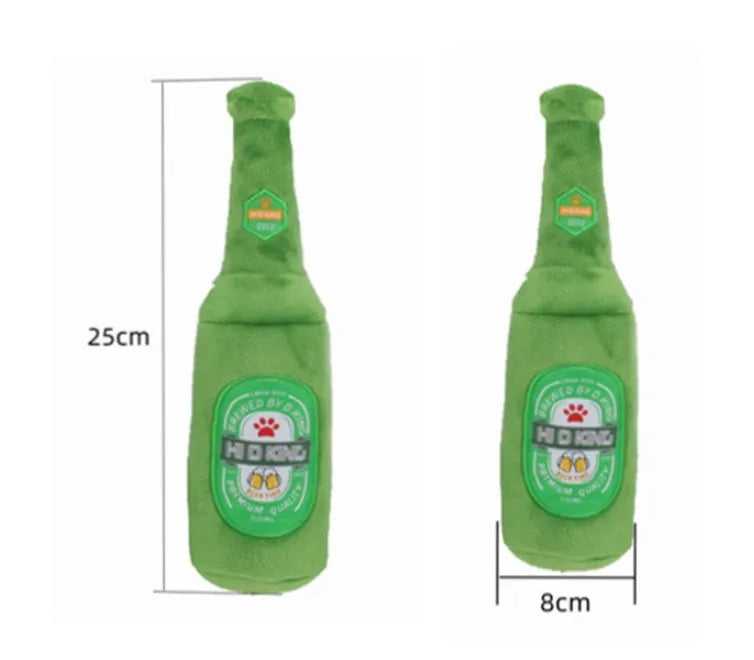 New Pet Supplies sounding plush toy creative cartoon simulation beer bottle dog toy with squeaker