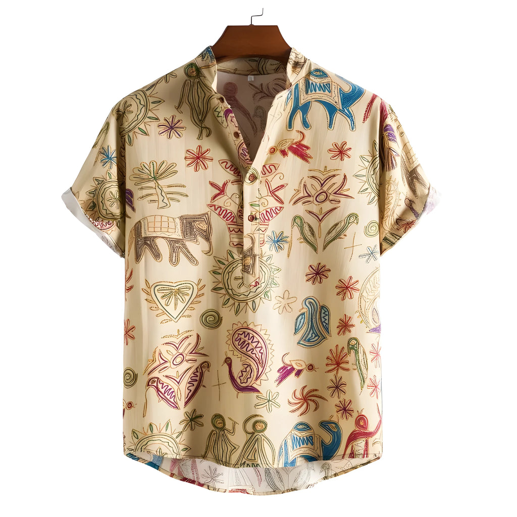 Men's plus size cardigan shirt with 3D digital pattern in loose fit style