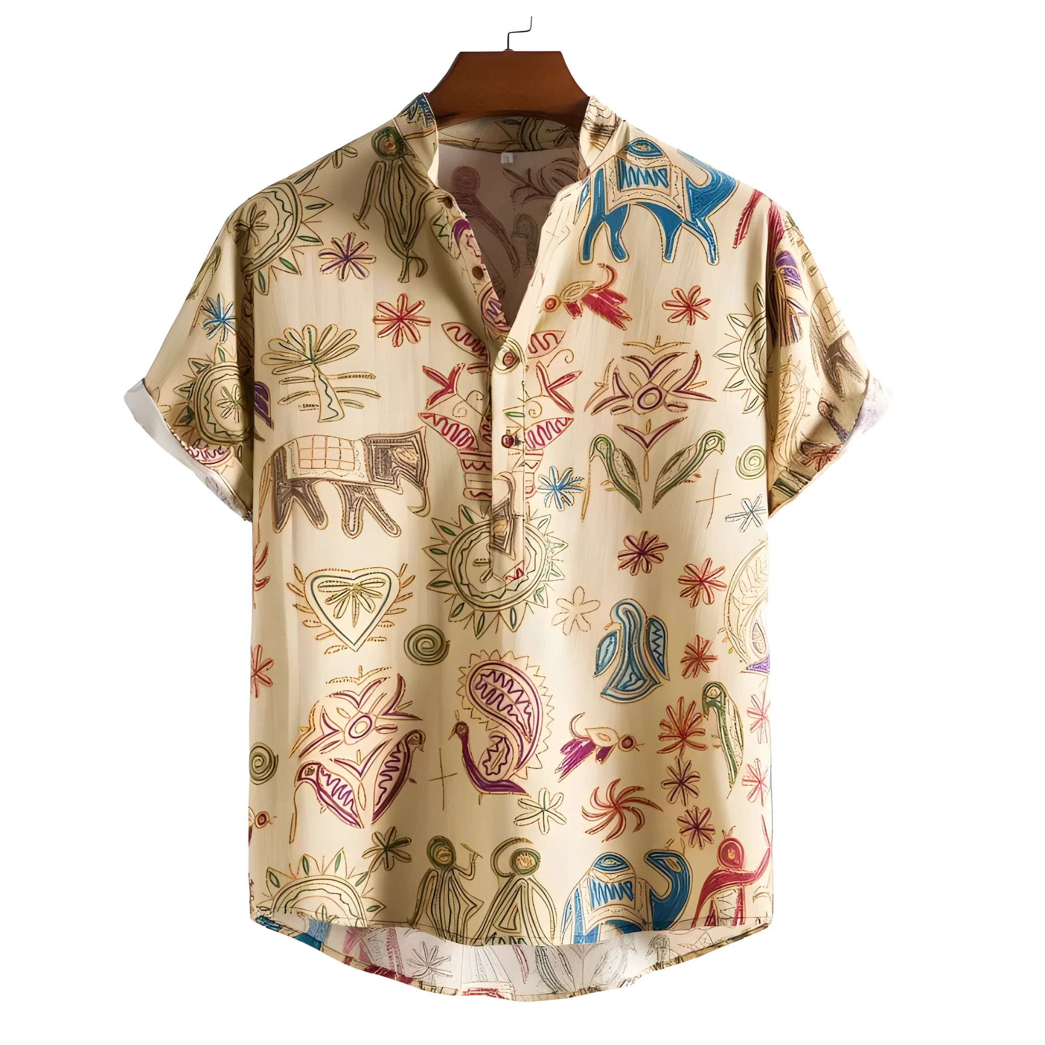 Men's plus size cardigan shirt with 3D digital pattern in loose fit style