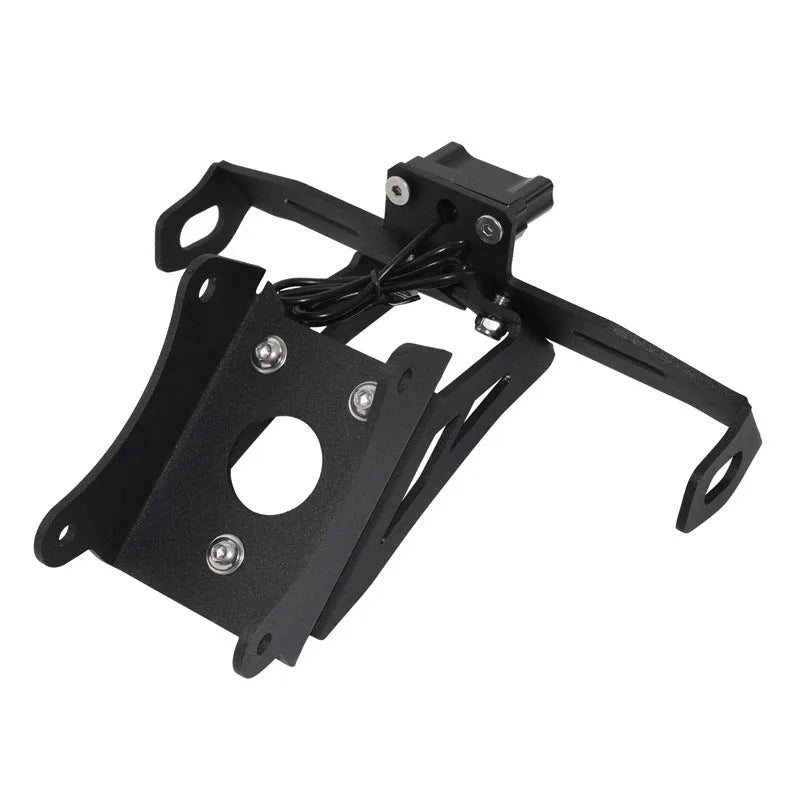 Black aluminium alloy short tail licence plate bracket for Honda motorcycles.