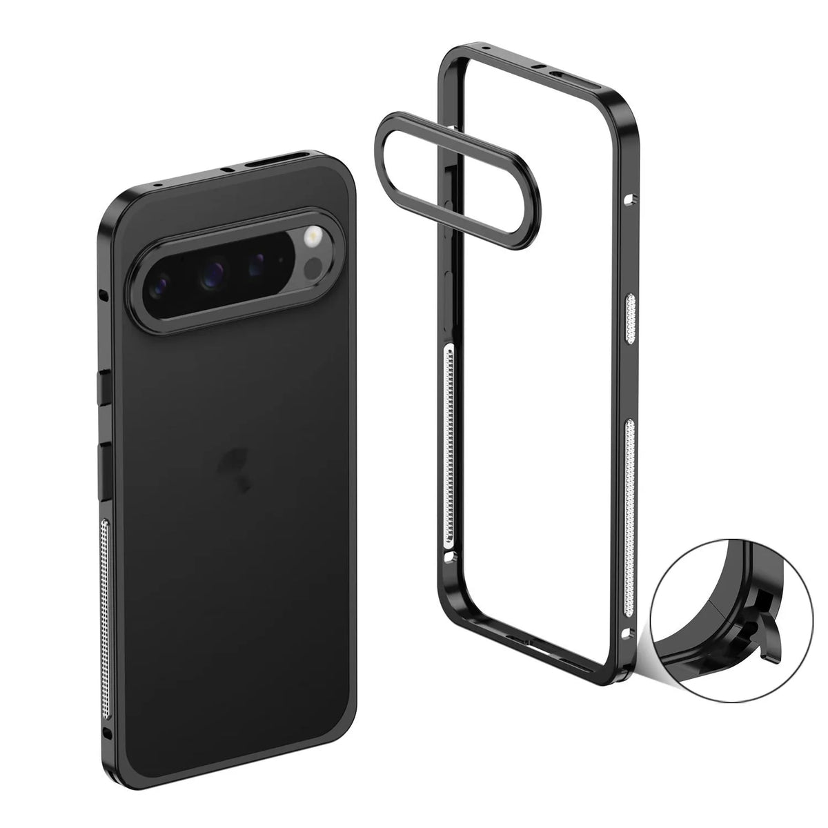 Aluminium alloy phone case for Google Pixel 9 Pro XL with heat dissipation function and protective lens case