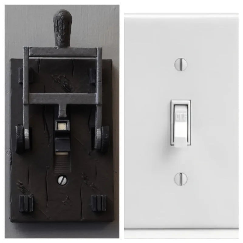 Retro decorative mechanical light switch with creative plate design for holiday decorations