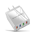 Simple Luminous 4 USB mobile phone charger with LED indicator in multiple colour options