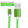 Colourful streamer magnetic three-in-one USB data cable, 1m TPE lead with Micro USB, TYPE-C and Apple-compatible connectors