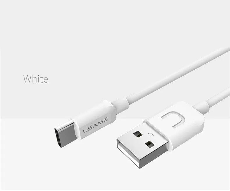 1 metre USB charging cable in selected colour with Type C, Micro USB or iPhone connector