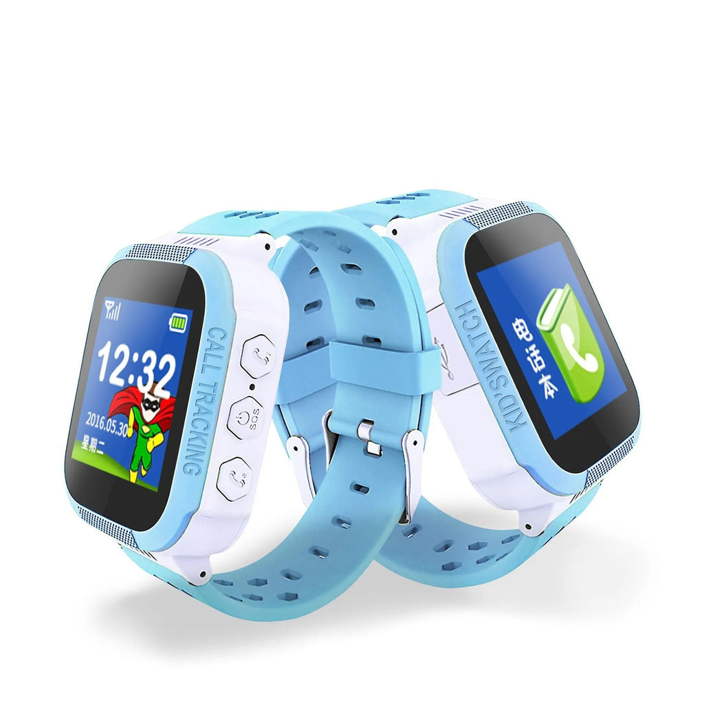 Children's blue smart watch phone with 1.44-inch IPS touchscreen display