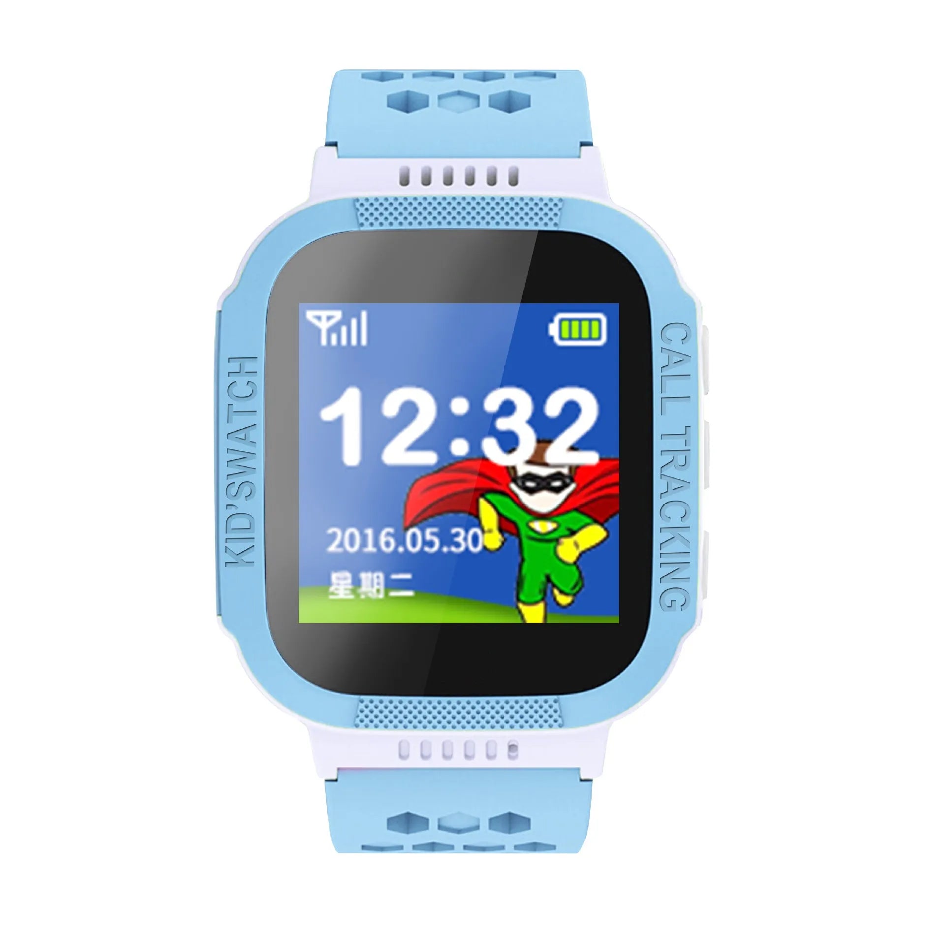 Children's blue smart watch phone with 1.44-inch IPS touchscreen display