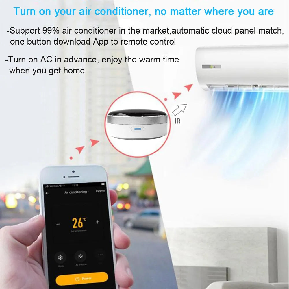 White IR RF dual mode remote control with 100 metre range through walls