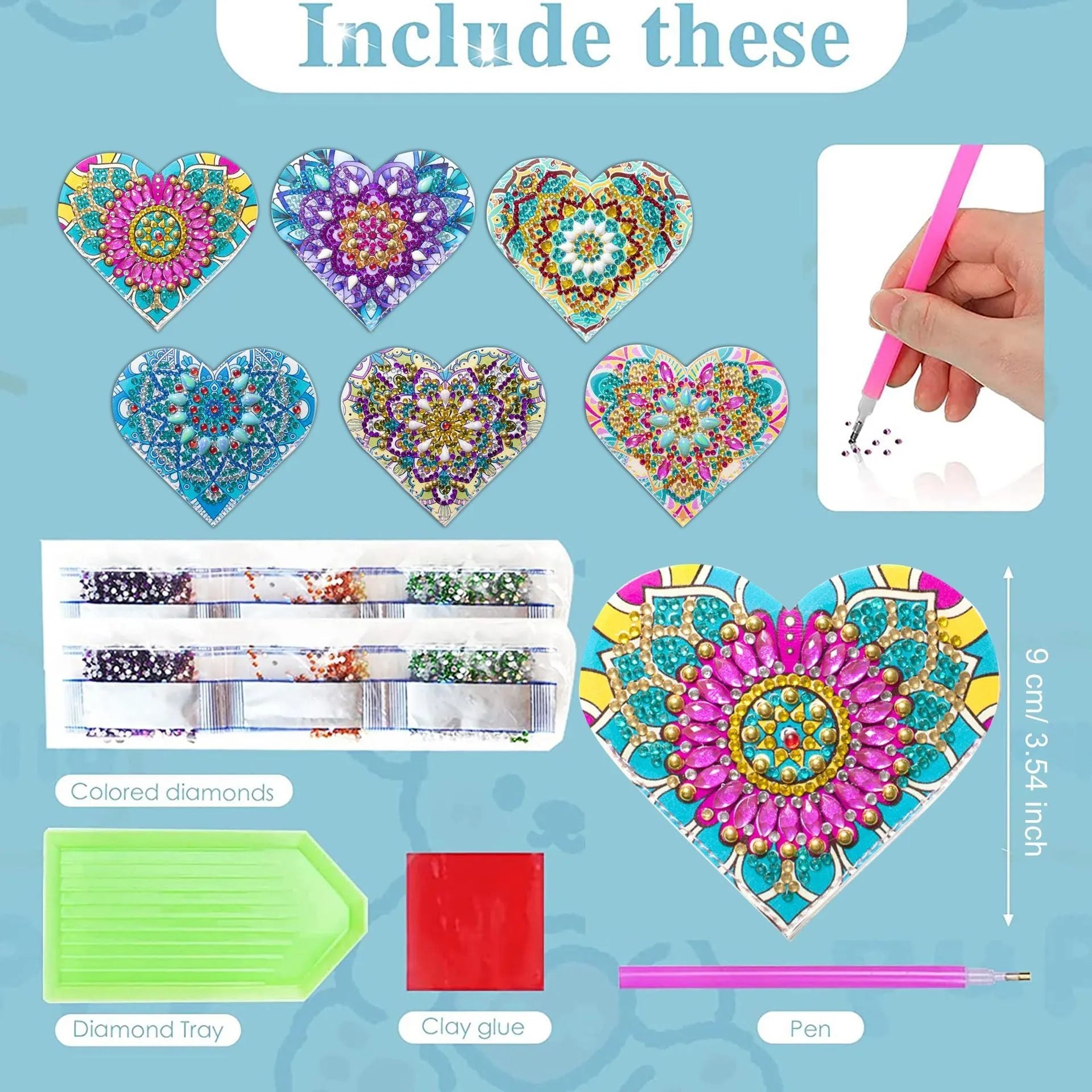 Six leather bookmarks with crystal flower cornerite decorations in modern simplicity style
