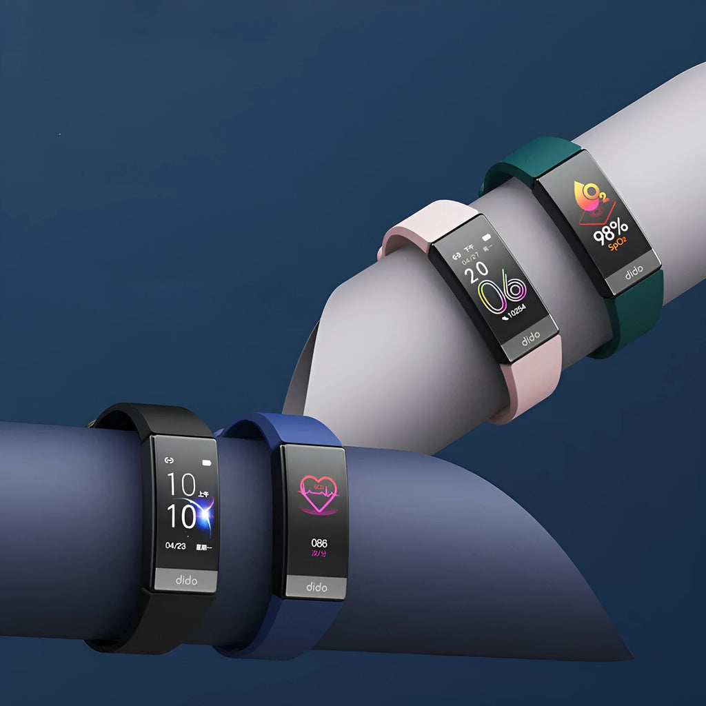 Y6 Black smart health monitoring bracelet with 1.1-inch display showing ECG and health metrics