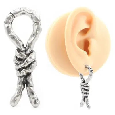 Creative bends and hitches 4mm copper piercing earrings with retro style for auricle placement