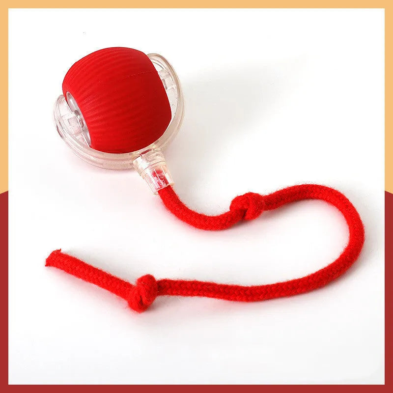 Self-hi funny cat rolling ball toy in silicone with grey green red colour options