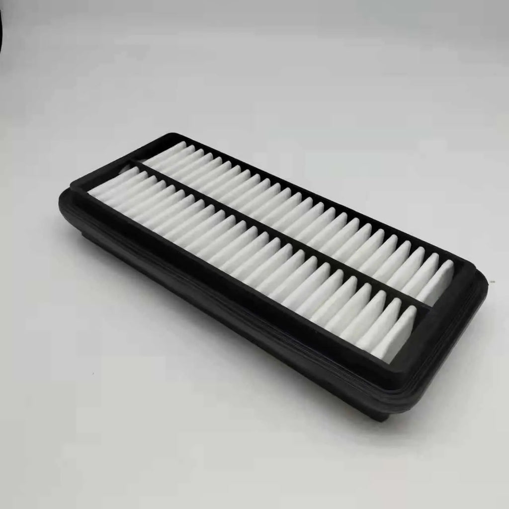 Black Hyundai car air filter showing 256mm diameter 113mm width 40mm thickness dimensions