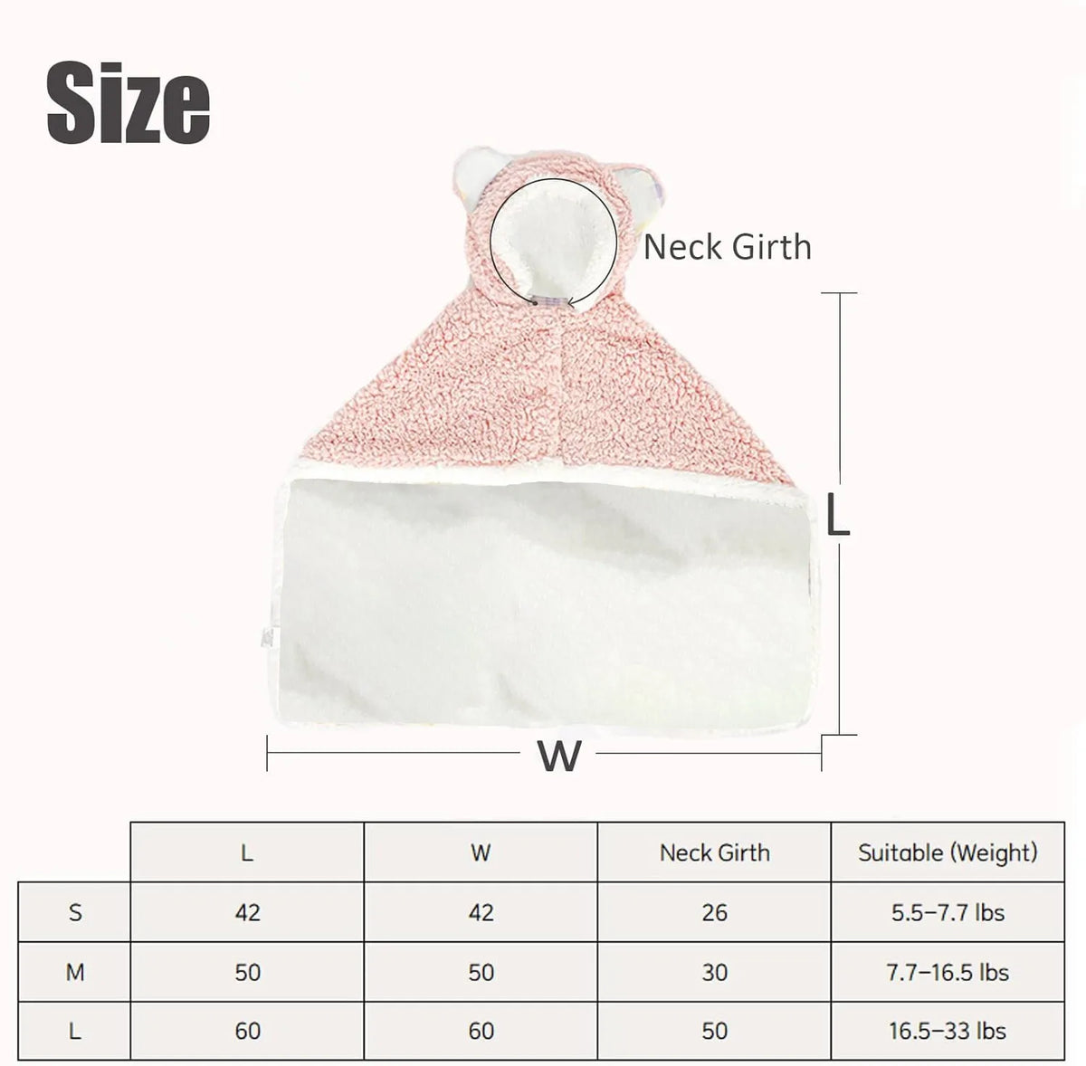 Teddy bear pet cape blanket with hood made of polar fleece in brown, on white background