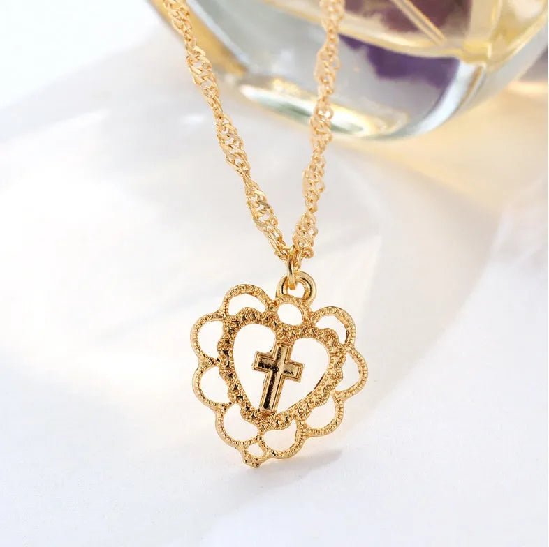 Gold multilayer necklace with rhinestone and 6mm imitation pearl drops, 28-40cm chain with 10cm extension