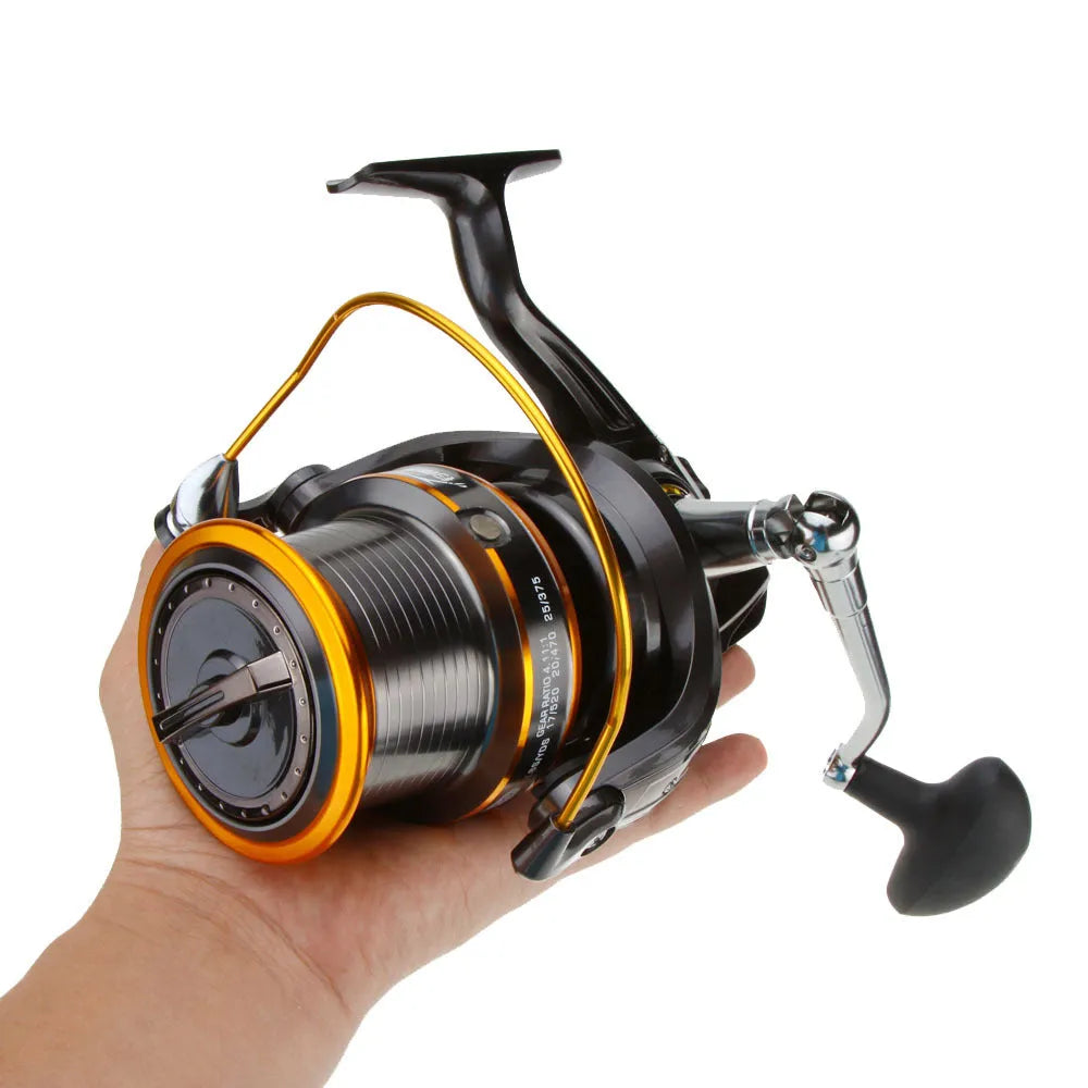 Orange 9000 series spinning reel with foldable handle and aluminium alloy body, 12+1 ball bearings