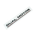 Black and red ABS plastic Double Motor performance badge sticker for Tesla Model 3 bumper.