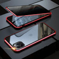 Glass anti-spy clamshell phone case for iPhone in multiple colours showing geometric pattern.