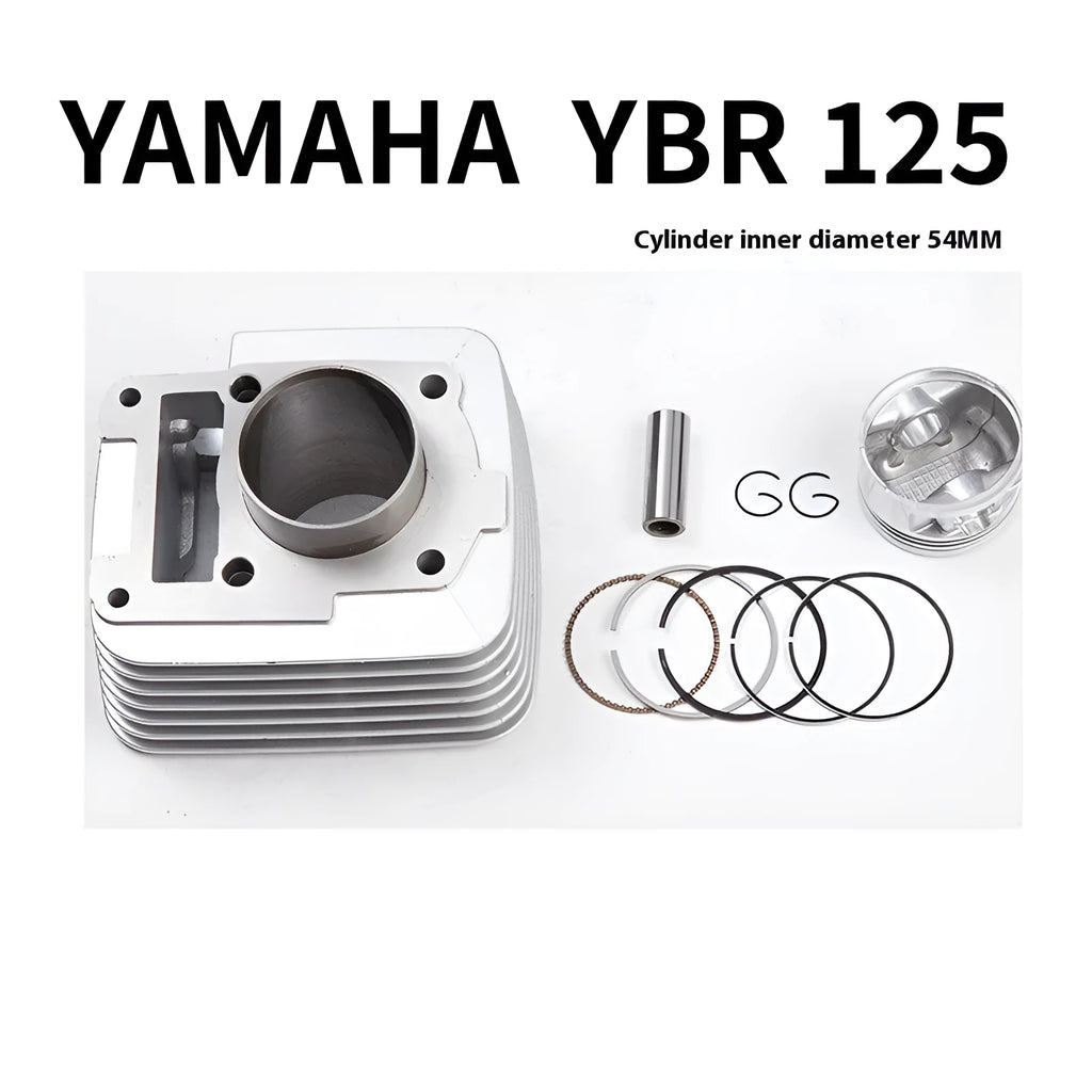 54mm stainless steel motorcycle cylinder set for YBR125 and XTZ125, 123cc single-cylinder replacement part