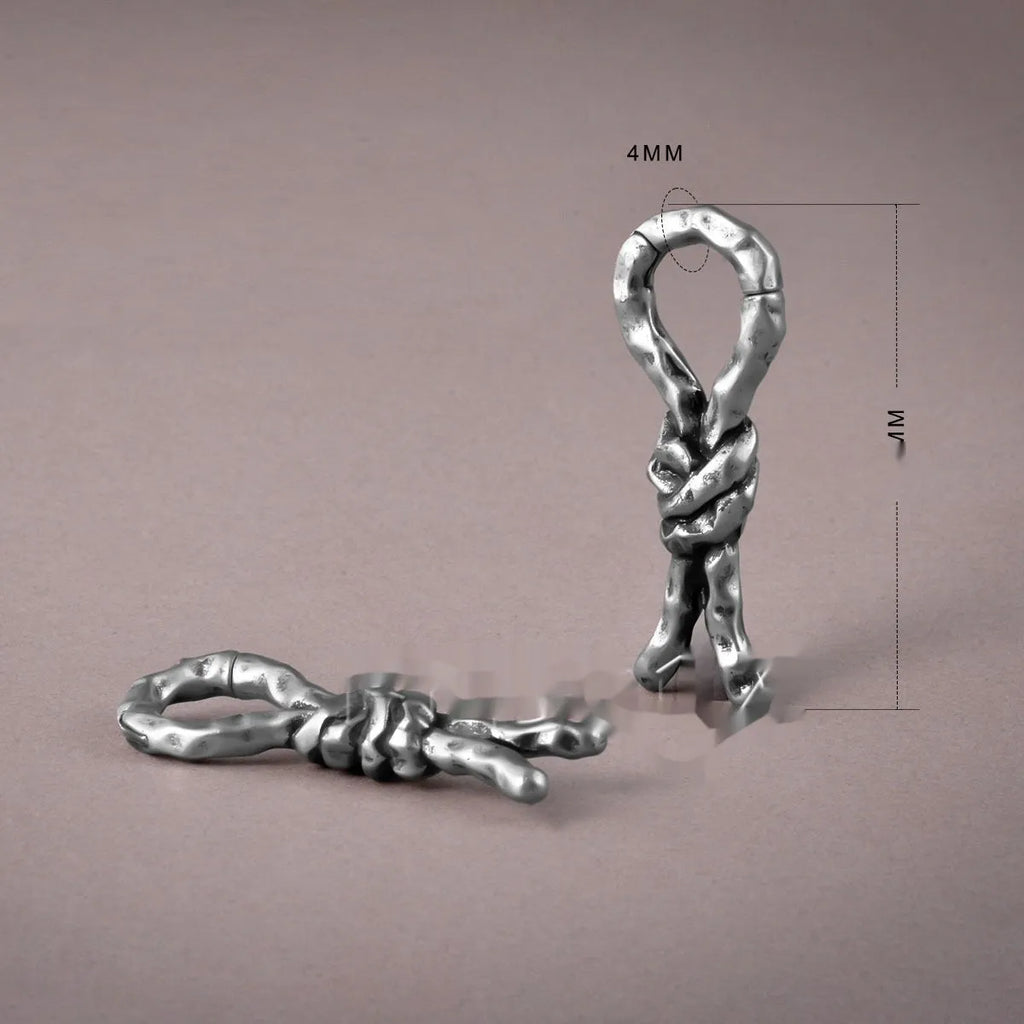 Creative bends and hitches 4mm copper piercing earrings with retro style for auricle placement