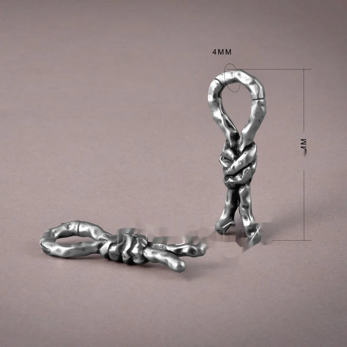 Creative bends and hitches 4mm copper piercing earrings with retro style for auricle placement