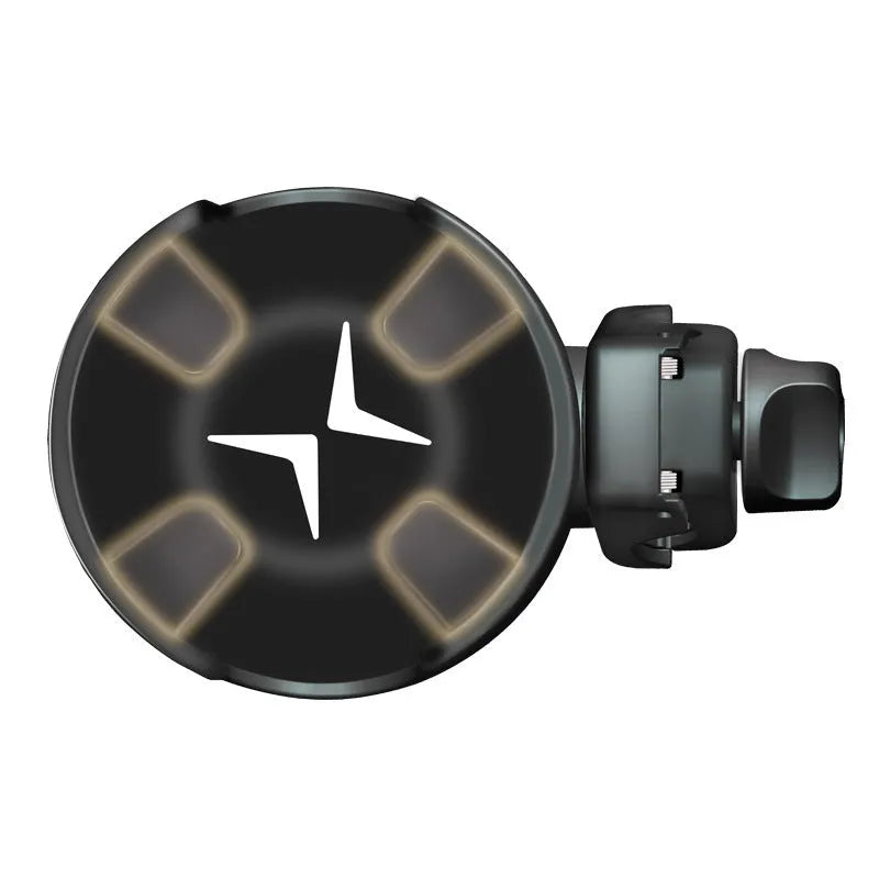 2-in-1 baby stroller cup holder in gray silicone and ABS on a black pushchair handle