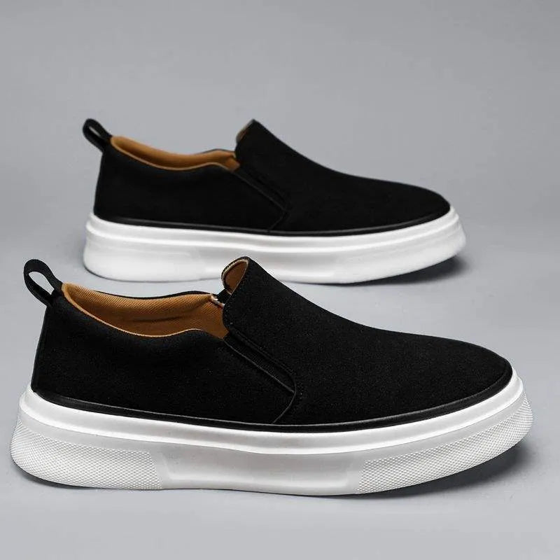 Men's casual cowhide leather shoes in light gray with round toe and foam rubber sole