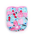 Cloth dog menstrual panties in pink watermelon with cartoon print on white background