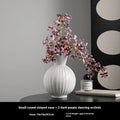 Ceramic ball vase with American country stripes and floral decoration for living room table