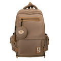 Large-capacity nylon school backpack for middle school students with curved shoulder straps in multiple colour options
